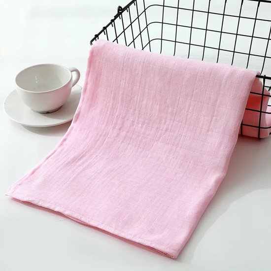 Pretty Panda - XL hydrofiele doek bamboe super zacht soft pink (zachtroze) - hypo allergeen en zacht voor baby en peuter - handig voor onderweg en thuis - ideaal kraamcadeau van Merkloos