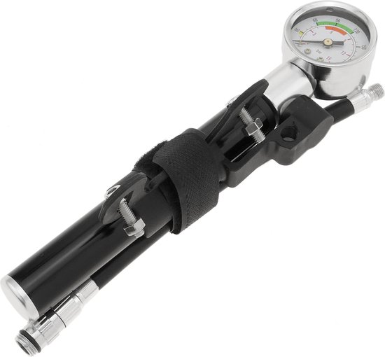 PrimeMatik - Luchtpomp om schokdemper op te blazen. Fietsvering Inflator vlek met meter van PrimeMatik