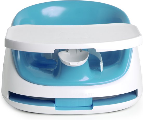 Prince Lionheart bebePOD Booster Wit Base | Comfortabel | Verwijderbaar Dienblad | Dual Strap Systeem | Draagbaar | Anti-Slip Base - Glacier van Prince Lionheart