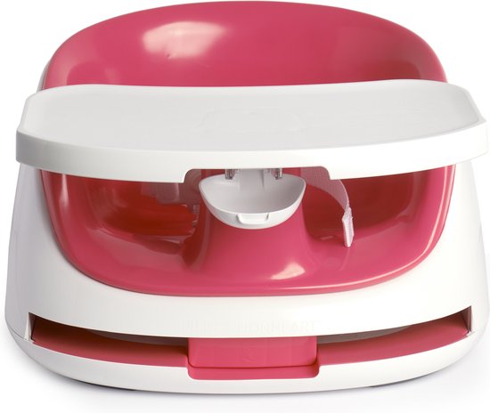 Prince Lionheart bebePOD Booster Wit Base | Comfortabel | Verwijderbaar Dienblad | Dual Strap Systeem | Draagbaar | Anti-Slip Base - Koraal van Prince Lionheart