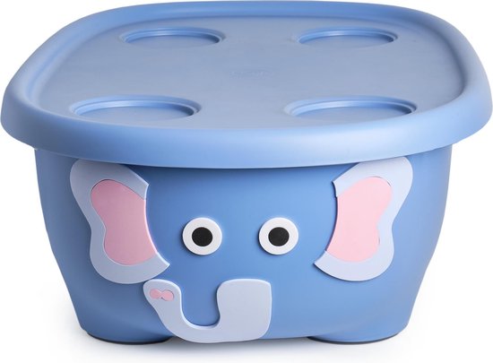 Prince Lionheart Tubimal® Met Hangmat | Baby & Peuter Badje | Opbergruimte Met Deksel | Stapelbaar | Herbruikbaar - Blauw / Olifant van Prince Lionheart