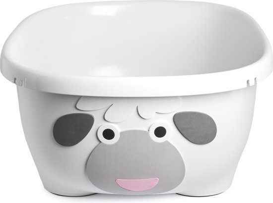 Prince Lionheart Tubimal® Met Hangmat | Baby & Peuter Badje | Opbergruimte Met Deksel | Stapelbaar | Herbruikbaar - Wit Schaap van Prince Lionheart