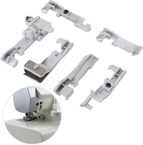 Professionele Multifunctionele Overlock Voet Set - 6-delige Set voor Huishoudmachines met Diverse Functies en Accessoires