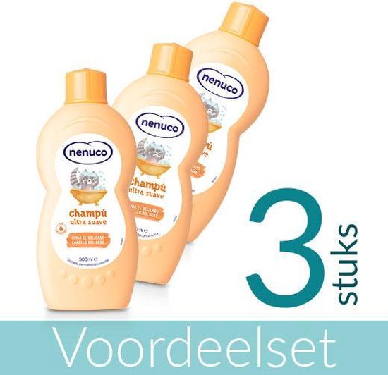 PROMO 3 stuks Nenuco Shampoo Extra Zacht 500ml uit Spanje, PH neutraal en hypoallergeen. van Merkloos