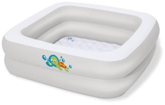 PromoHome Opblaasbaar babybad – 86x86x25 cm – Wit – Draagbaar badje voor thuis en op reis