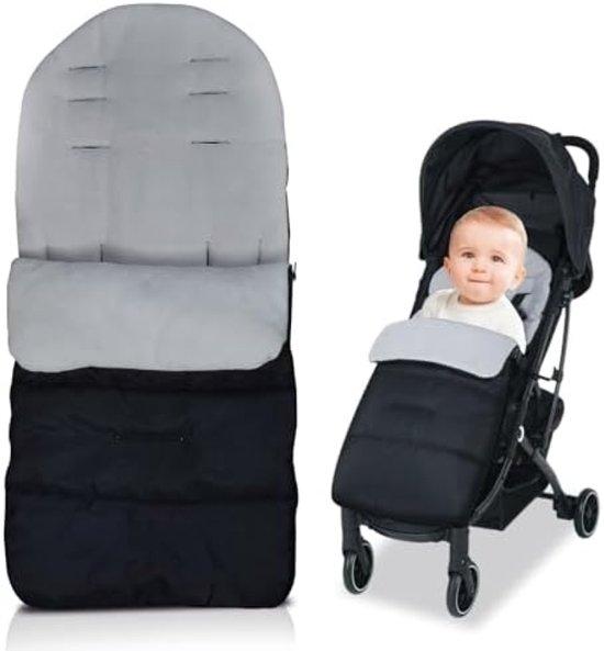 PromoHome Universele Baby Voetenzak Kinderwagen - Waterdichte Winddichte Winter Voetenzak Buggy - 3-in-1 Multifunctionele Slaapzak en Dekbed - Geschikt voor 0-36 Maanden - Grijs van Merkloos