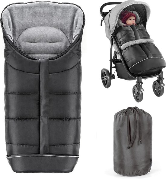 PromoHome Universele Voetenzak voor Kinderwagen en Buggy - Zachte Thermo Fleece Wintervoetenzak met Capuchon en Draagtas - Water- en Vuilafstotend - Geschikt voor 6-36 Maanden van Merkloos