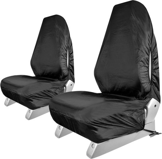 ProPlus Universele autostoelbeschermers - waterafstotend nylon - zwart - set van 2 stuks van ProPlus
