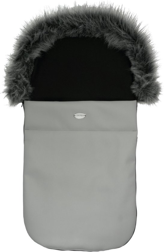 P'tit Chou - Engelennestje - Voetenzak - Grijs - Eco leder - Met afritsbare pels van P'tit Chou