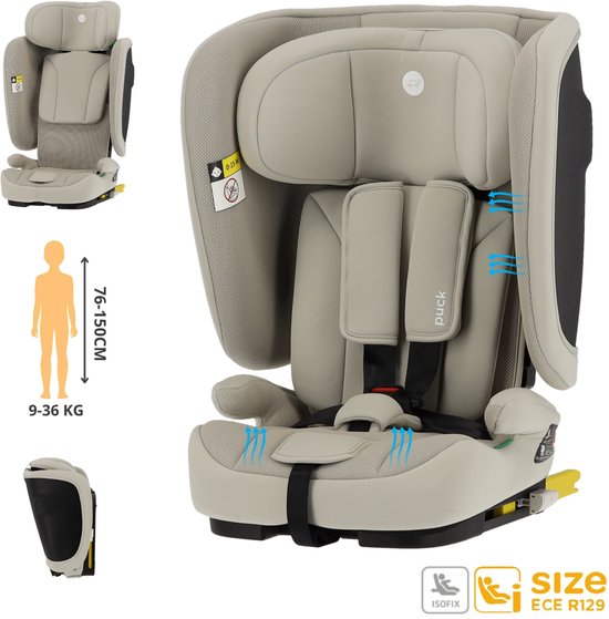 Puck Autostoel - JIM - Sand van Titaniumbaby