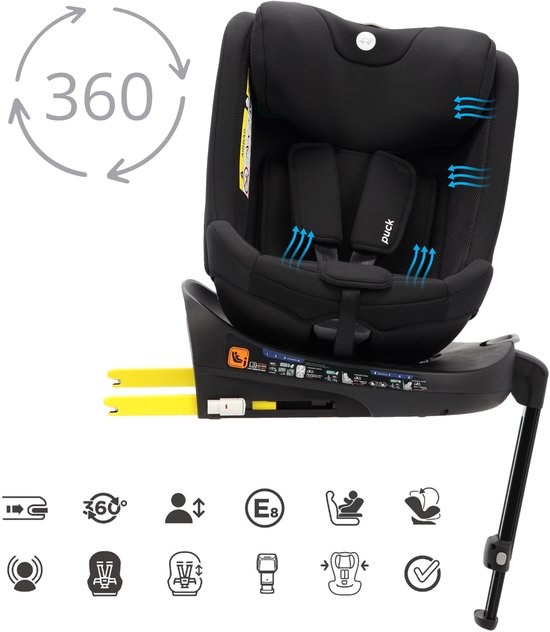 Puck Autostoel - JUNE - Black van LIONELO