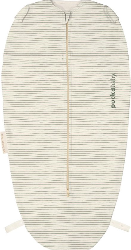 Puckababy Mini Inbakerslaapzakje baby (3-6m) - Green Stripes - Katoen TOG 0.5 - Zomerslaapzak van Puckababy