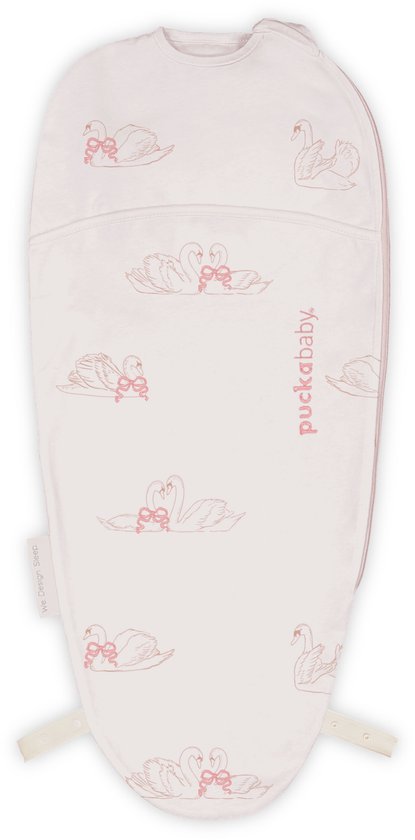 Puckababy Piep Inbakerslaapzakje baby (0-3m) - Swans - Katoen TOG 0.5 - Zomerslaapzak van Merkloos