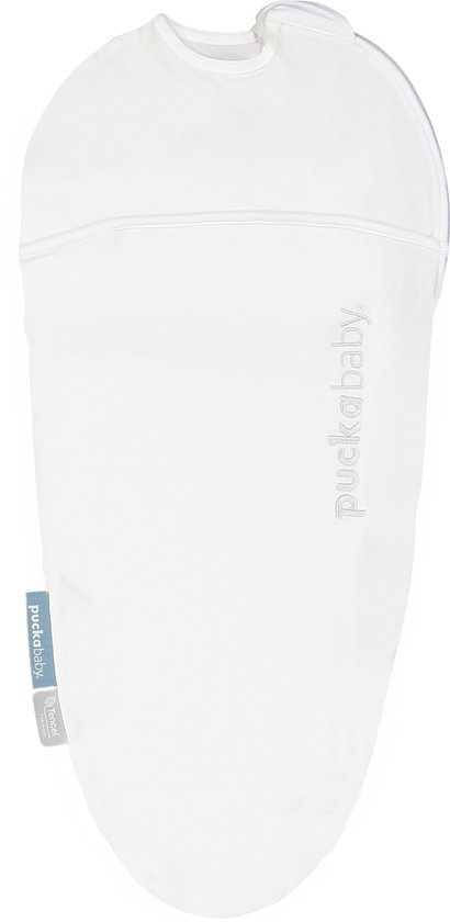 Puckababy Piep Inbakerslaapzakje baby (0-3m) - Wit - Tencel TOG 0.25 - Zomerslaapzak van Puckababy