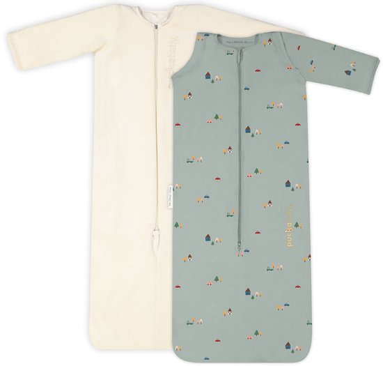 Puckababy Slaapzak 4 Seizoenen Baby - Zomerslaapzak en Winterslaapzak (6m-2,5j) - TOG 0.25 tot TOG 2.5 - Tiny Village van Puckababy