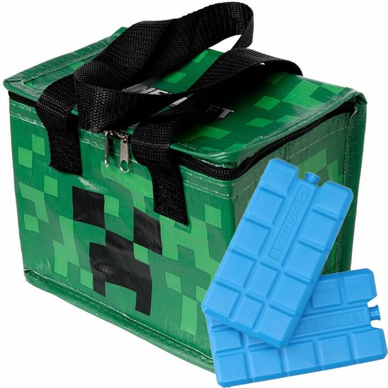 Puckator Kleine lunch koeltas met 2x koelelement - Minecraft print - 4,4 liter van Puckator.