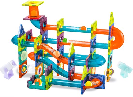 Pumpify Magna Tiles – Magnetisch Speelgoed – Knikkerbaan – Montessori Speelgoed – Magnetische Tegels – Educatief & Constructie – Marble Rush – Bouwstenen – Bouwblokken – Speelgoed – 3 Jaar – 4 Jaar – 5 Jaar – 6 Jaar – 7 Jaar – 8 Jaar – Speelgoedboek van Pumpify