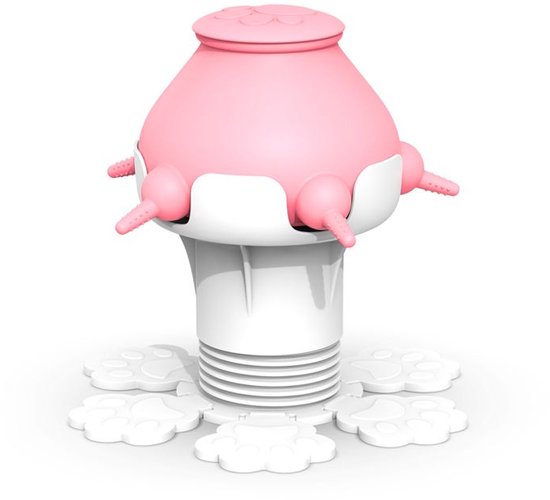 Puppyfles, 300 ml, geschikt voor meerdere puppy's, 5 siliconen spenen - Roze