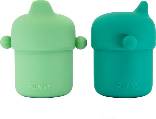 Pura my-my™ - silicone - tuitbeker - 150 ml - 2-pack  - Mint en Moss van Pura