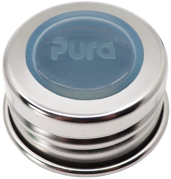 Pura Universele Dop - Roestvrijstalen Ring met Silicone Afsluitdisk Mint van Merkloos