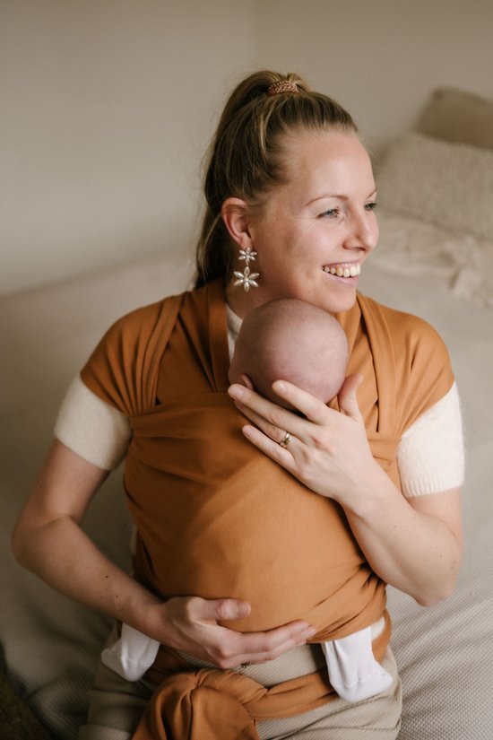 Pure Baby Love - rekbare draagdoek - hazle - hazelnootbruin - geschikt vanaf newborn van Pure Baby Love