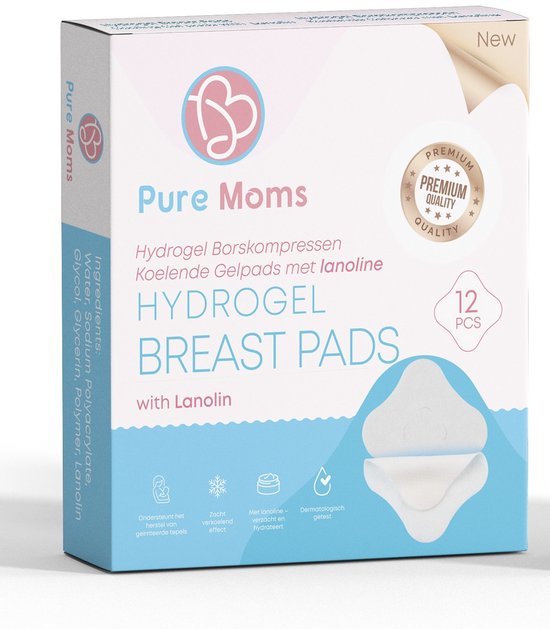 Pure Moms - Hydrogel Pads met Lanoline - Koelend & Verzachtend - 10 stuks - Voor Tepelherstel bij Borstvoeding van Pure Moms