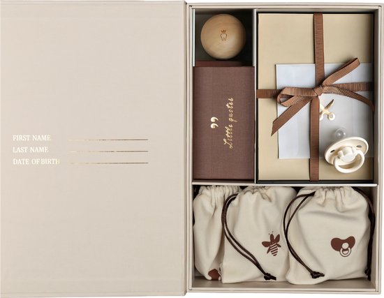 Pure Moms - Luxe Memory box - Zeer luxe Baby Geschenkset - 24 delig Herinneringendoos - Kraamcadeau - Babyshower - Cadeau - inclusief inktafdrukje van Pure Moms