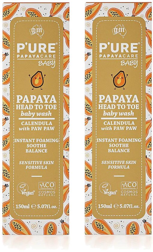 P’URE Papayacare - Papaya Baby Head To Toe Wash - 2 Pak