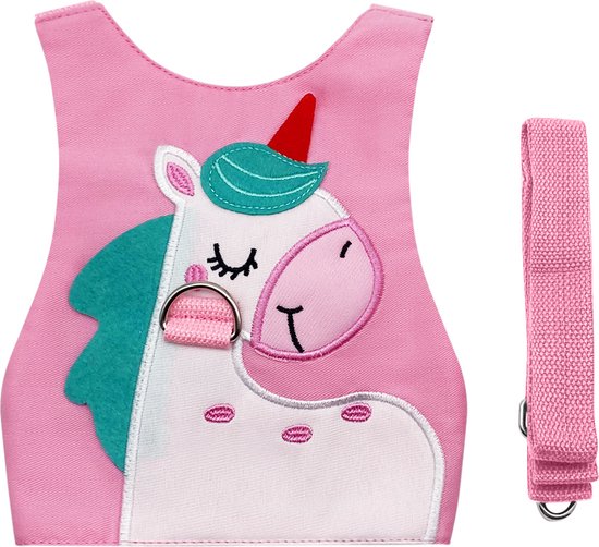 Purepeak Kindertuigje met Looplijn - Looptuigje voor Kinderen - Tuigje Kind - Roze - Eenhoorn van Purepeak