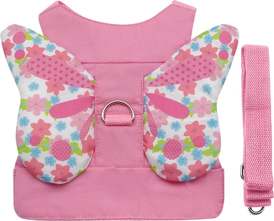 Purepeak Kindertuigje met Looplijn - Looptuigje voor Kinderen - Tuigje Kind - Roze - Vlinder van Purepeak