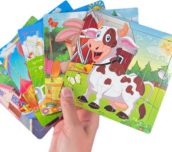 Puzzel - 5 Legpuzzel - Houten puzzel - Speelgoed 1 jaar - 2 jaar - 3 jaar en ouder - Vormenpuzzel - Educatief speelgoed - Kinderpuzzel - 20 Stukjes van Merkloos