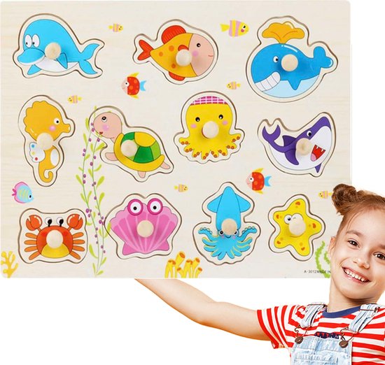 Puzzel - Houten puzzel - Vormenpuzzel - Legpuzzel - Speelgoed 1 jaar en ouder - Educatief speelgoed - Montessori speelgoed - Kinderspeelgoed van Homi Baby