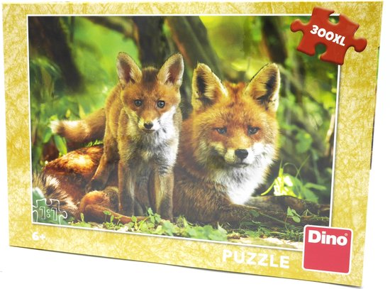 Puzzel van liggende vos met jong, 300 stukjes van Jumbo