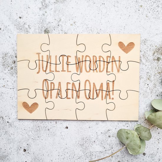 Puzzel zwangerschapsaankondiging - opa en oma - bekend maken - cadeau - gift - baby - zwanger van Merkloos