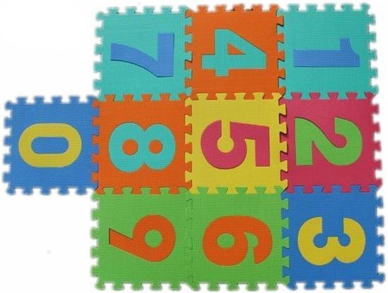 Puzzelmat Foam Cijfers - 10 tegels van 29x29cm - Kinder puzzel van Merkloos