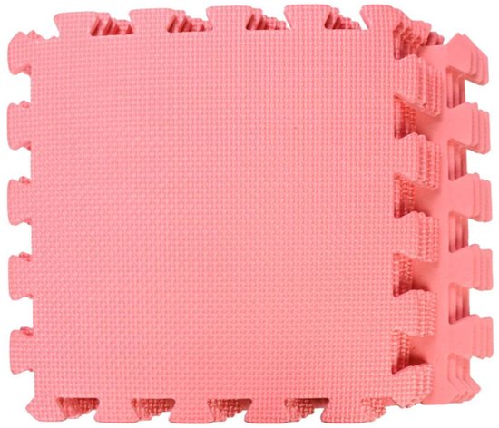 Puzzelmat van Foam – 30x30cm 9 Delig – Vlo – Speelmat voor Baby’s en Kinderen – Roze van Merkloos
