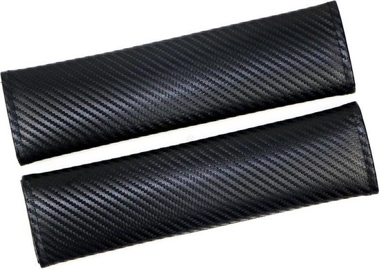 QEY Gordelhoes - Auto Gordel Beschermer - Nek Kussen - Volwassen - Kind - Carbon - 2 Stuks van QEY