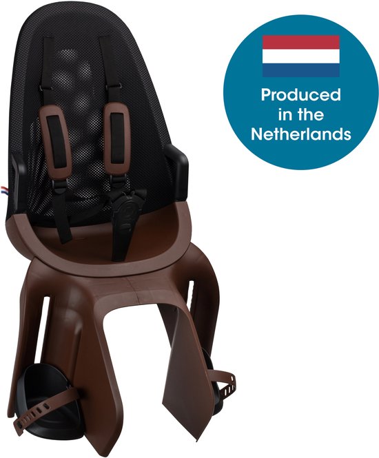 Qibbel Air Fietsstoeltje Achter Bagagedrager bevestiging - Quick Connect - Fietszitje - Bruin van Merkloos