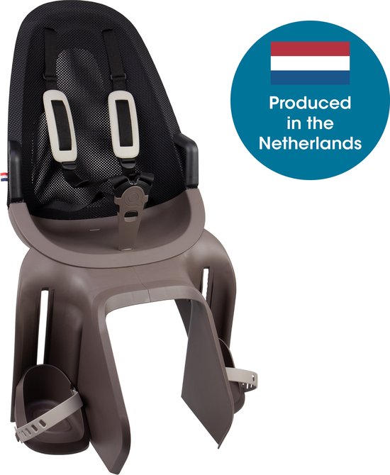 Qibbel Air Fietsstoeltje Achter Bagagedrager Bevestiging - Quick Connect - Fietszitje - Hazel Brown van Merkloos
