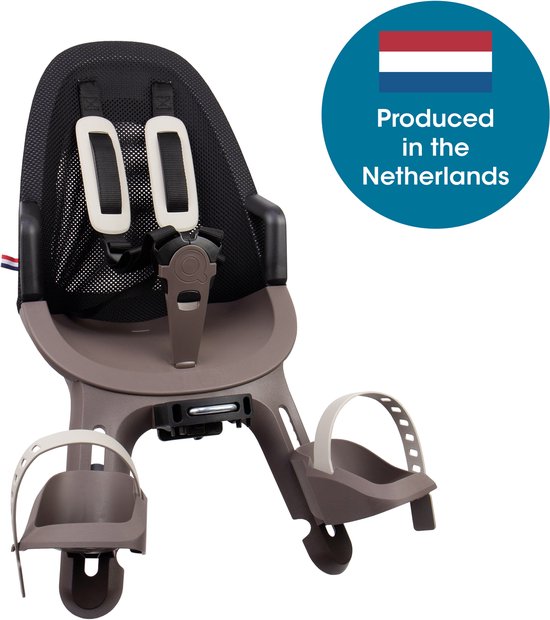 Qibbel Air Fietsstoeltje Voor - Hazel brown - Stuurpenbevestiging - Voorzitje - Fietszitje - Stuur van Merkloos