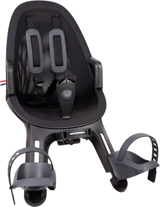 Qibbel Air Fietsstoeltje Voor - Midnight Black – Inclusief Stuurpenadapter 1 1/8 voor Geïntegreerde Kabels - ICR - Voorzitje - Fietszitje - Stuur