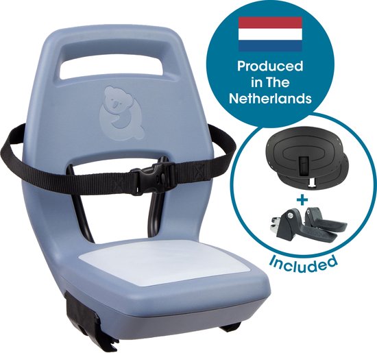 Qibbel Junior 6+ Fietsstoeltje Achter Bagagedrager bevestiging - QuickConnect - Fietszitje - Ocean Blue - inclusief voetbeschermingsplaten en voetsteunen van Merkloos