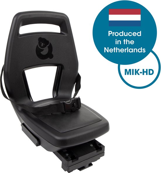 Qibbel Junior 6+ Fietsstoeltje Achter MIK HD - Midnight Black - inclusief voetbeschermingsplaten en voetsteunen van Merkloos