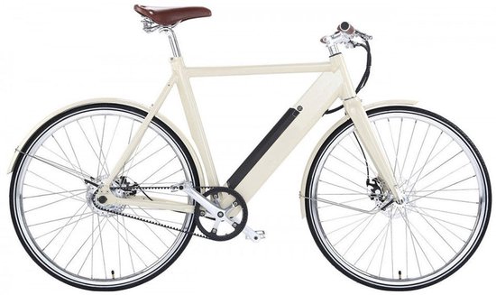 Qivelo Retro – Wit – Elektrische Fiets – Lichtgewicht 15kg – 504Wh intube accu – Riemaandrijving van QIVELO