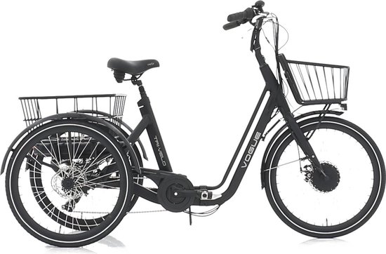 Qivelo Tri-Velo E-threewheeler - 7 speed - voor ouderen of mindervaliden - matzwart van QIVELO