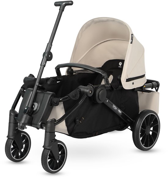 Qplay Go Cargo – Opvouwbare Kinderwagen & Bolderkar - Beige van Merkloos