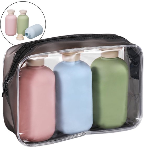 QTTVBTNA -Navulbare Reisbeker Set - Lekvrije Shampoo Flessen - Ideaal Voor Vakantie, Camping & Zakenreis van Qttvbtna