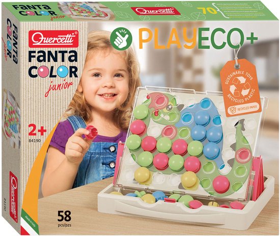 Quercetti Play Eco+ FantaColor Insteek Mozaïek Junior (58-Delig) van Quercetti