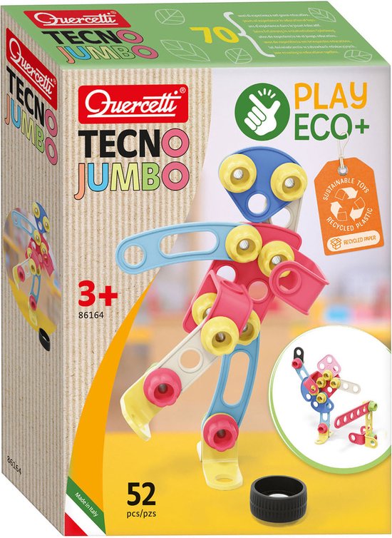 Quercetti Tecno Play Eco Constructie Bouwset, 52dlg. van Quercetti