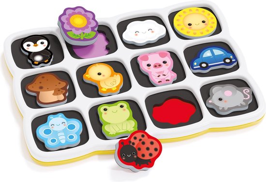 Quercetti Vormenpuzzel Kleuren En Woorden Junior 12 Stukjes van Quercetti